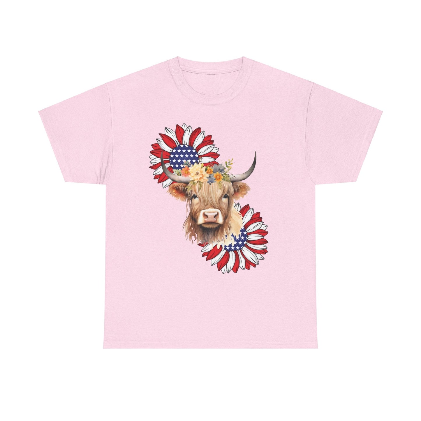 Red,White,Blue Highlander cow T