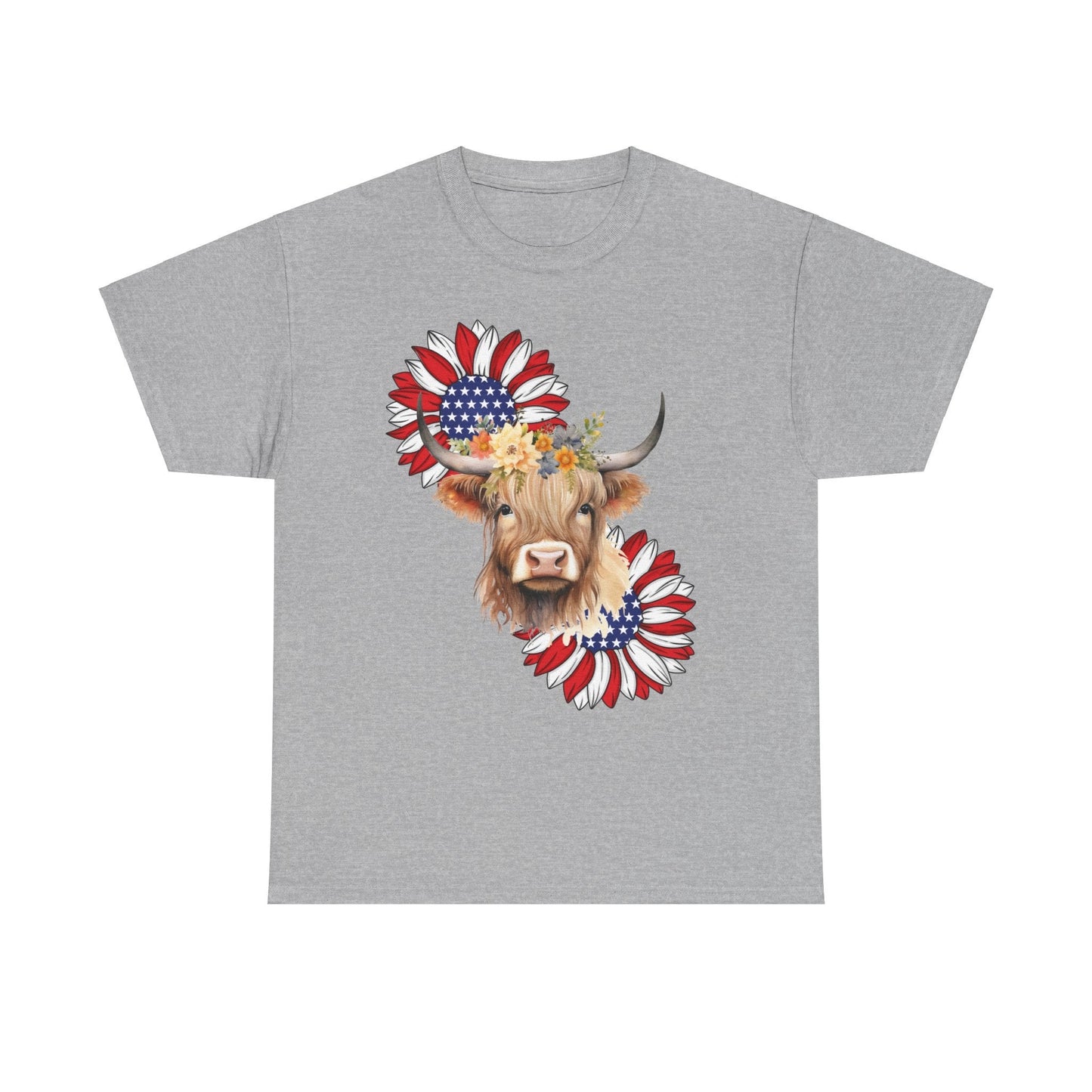 Red,White,Blue Highlander cow T